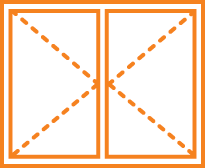 inward opening double casement